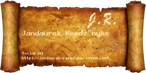 Jandaurek Reményke névjegykártya